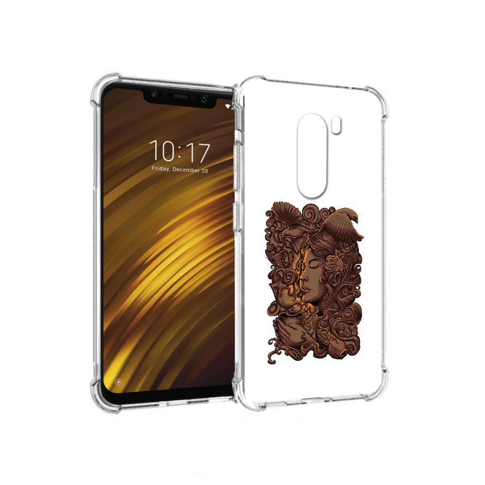 

Чехол MyPads Tocco для Xiaomi Pocophone F1 девушка с длинными волосами абстракция, Прозрачный, Tocco