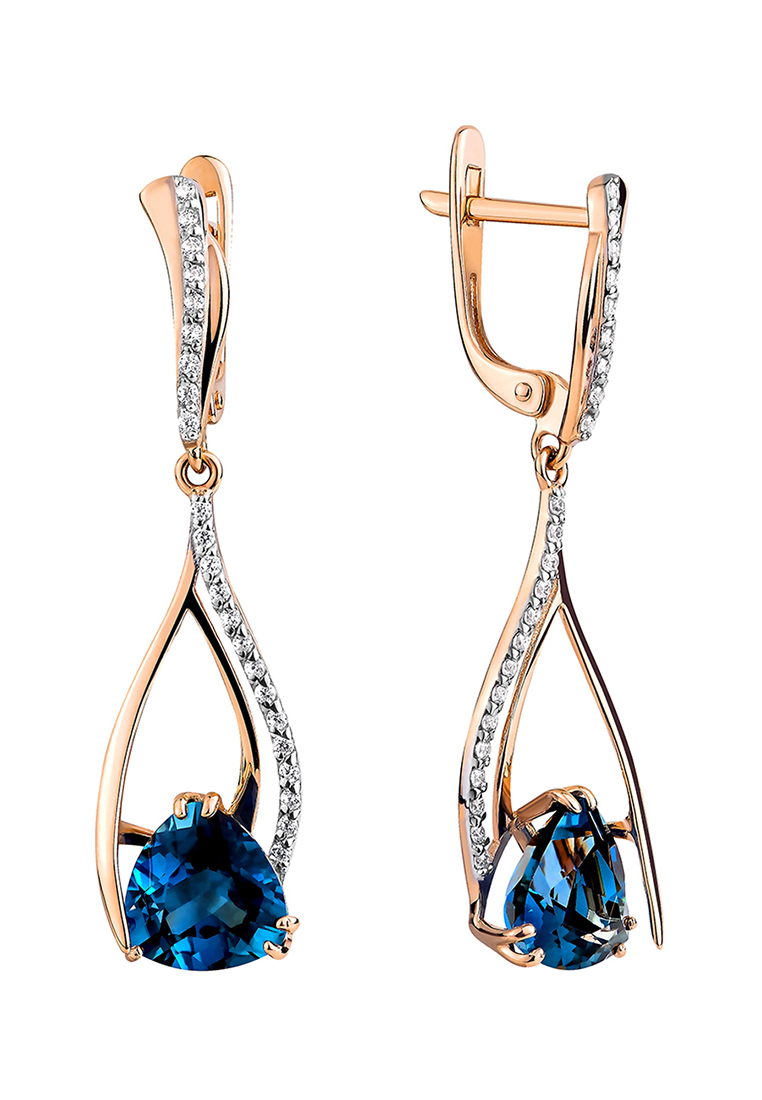 

Серьги из желтого золота с топазом/фианитом Kari Jewelry СЛ-42300-ТЛ, СЛ-42300-ТЛ