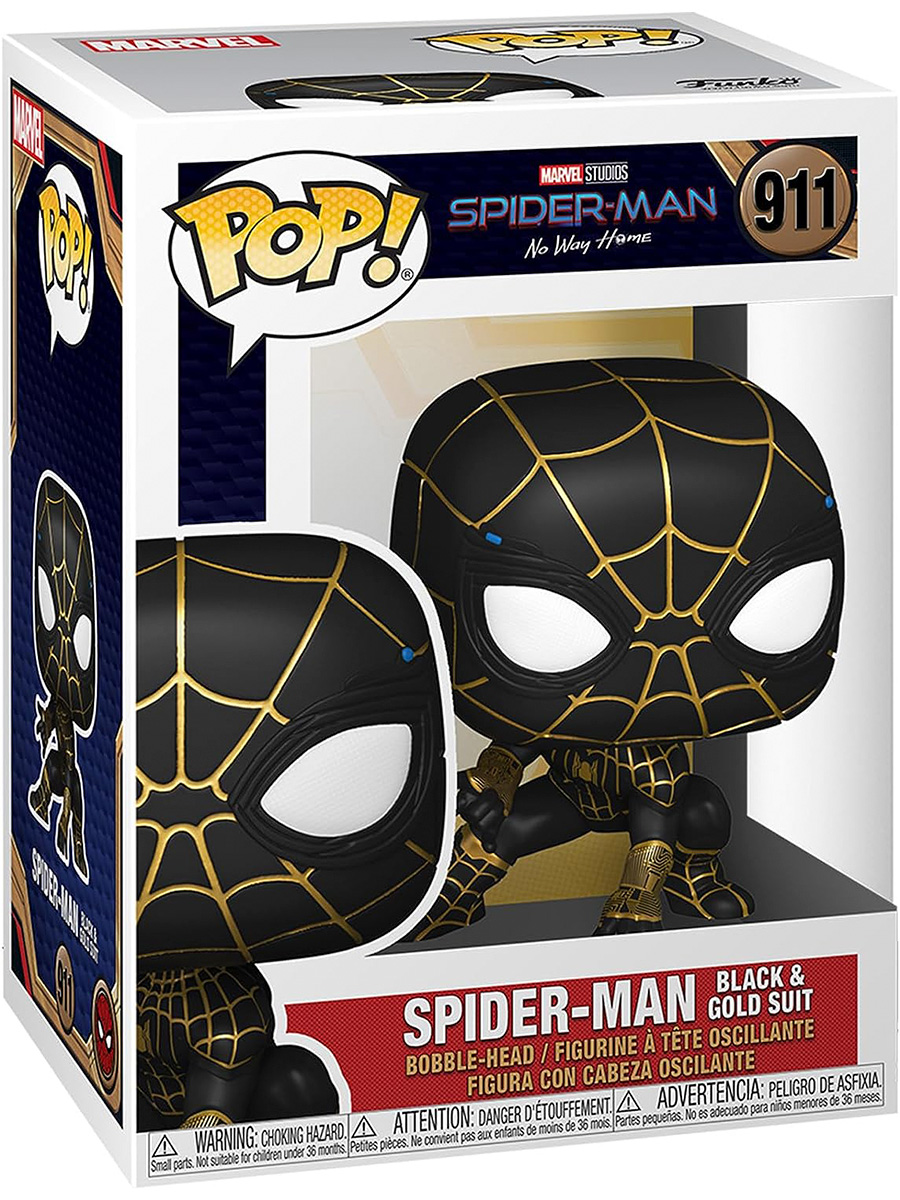 

Фигурка Funko POP! Человек паук в черном костюме Spider Man №911 головотряс 8,5 см