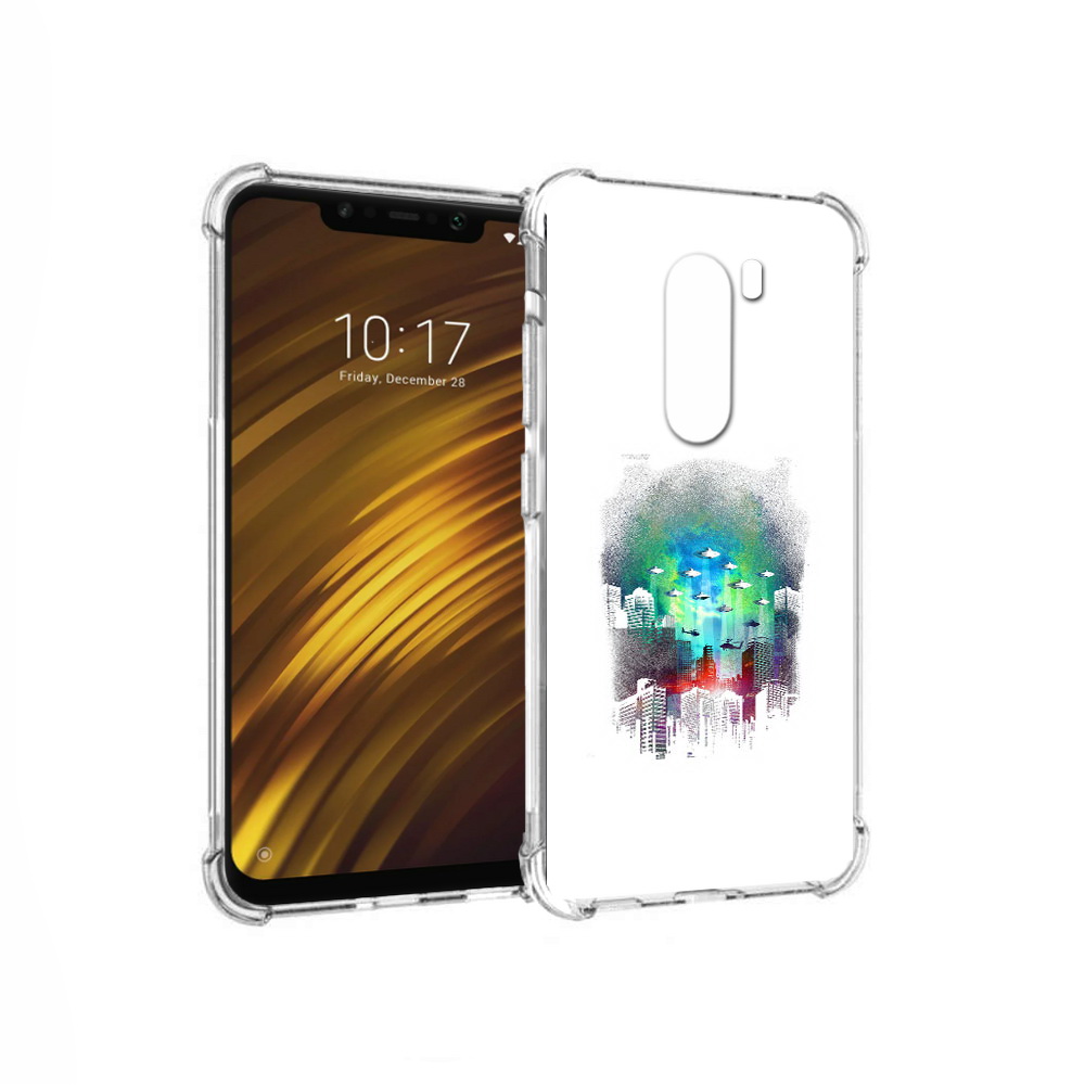 

Чехол MyPads Tocco для Xiaomi Pocophone F1 город в свечении (PT116503.308.296), Прозрачный, Tocco