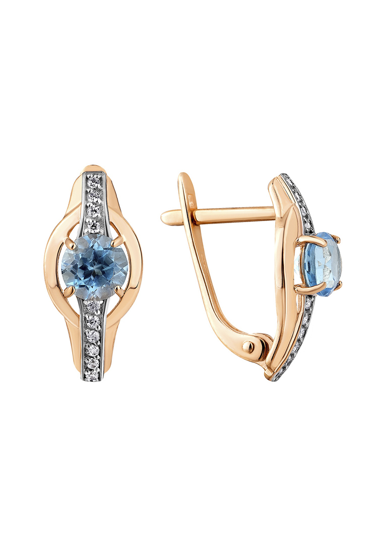 

Серьги из желтого золота с топазом/фианитом Kari Jewelry СЛ-07900, СЛ-07900