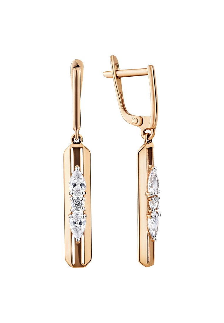 

Серьги из желтого золота с фианитом Kari Jewelry СЛ-04900, СЛ-04900