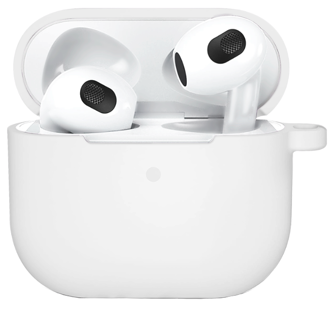 

Чехол силиконовый для Airpods 3 case, прозрачный матовый, с карабином