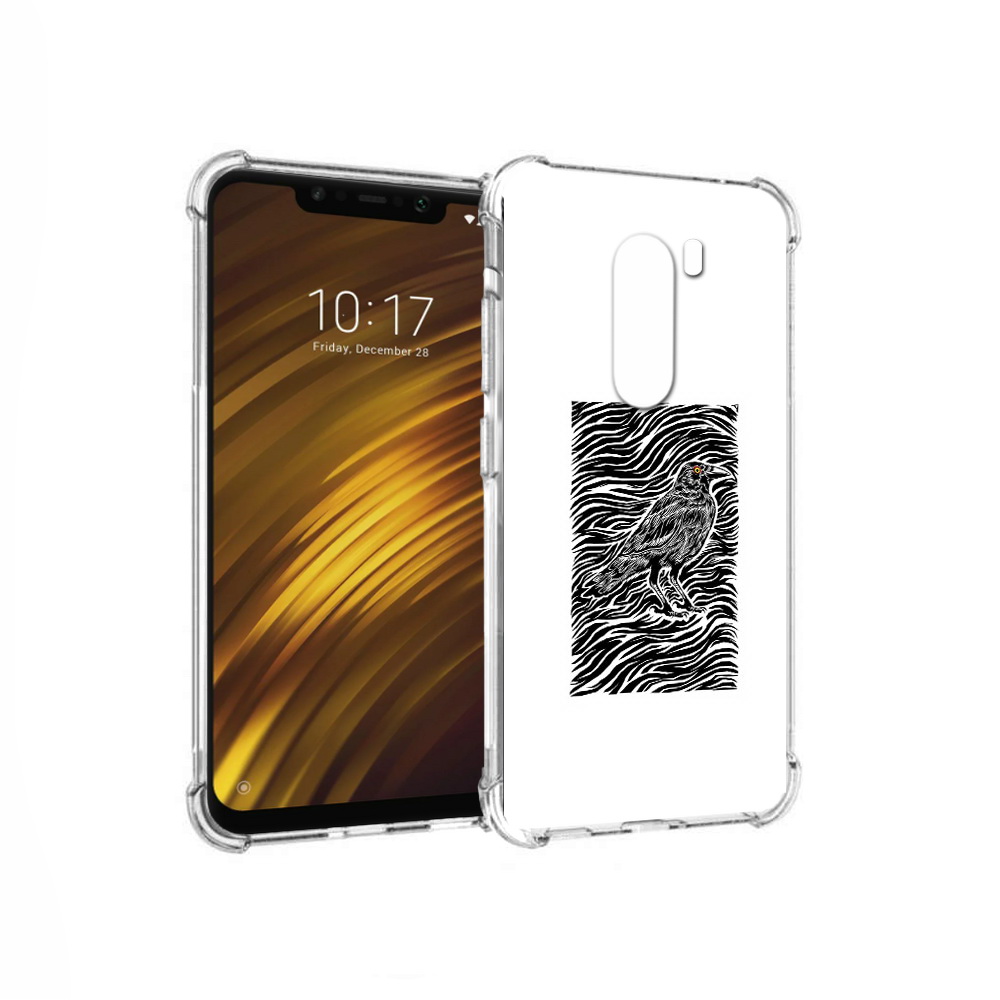 

Чехол MyPads Tocco для Xiaomi Pocophone F1 ворон в абстракции (PT116503.308.272), Прозрачный, Tocco