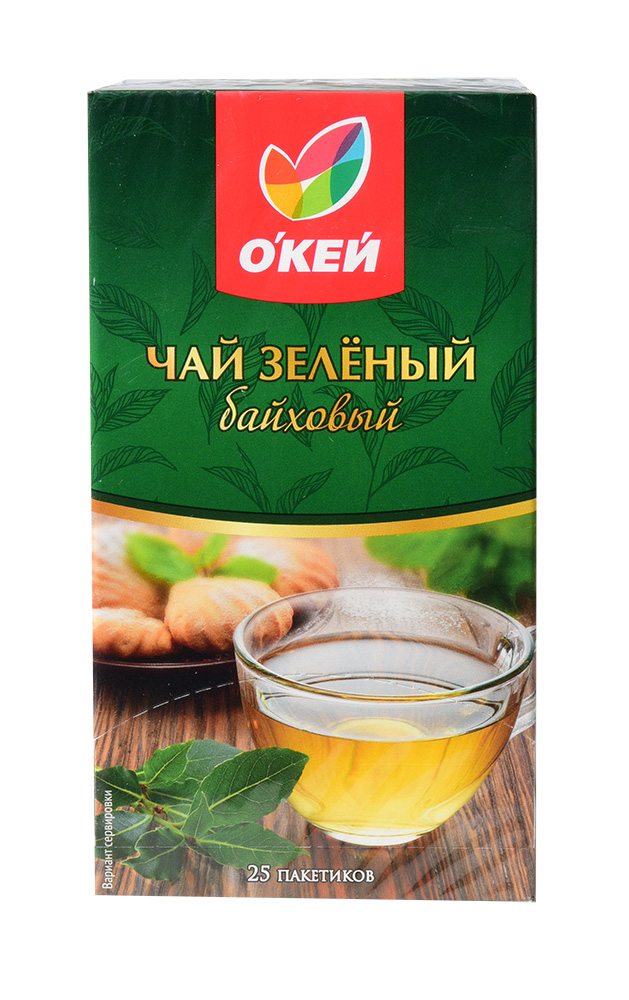 Чай зеленый О'кей листовой 80 г в ассортименте (вкус по наличию)