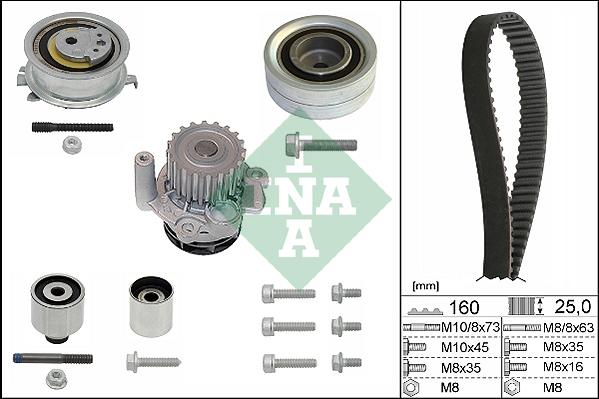 Ремкомплект ГРМ с водяным насосом Audi A3/A3 Sportback 03>13 Skoda Octavia III/Octavia III