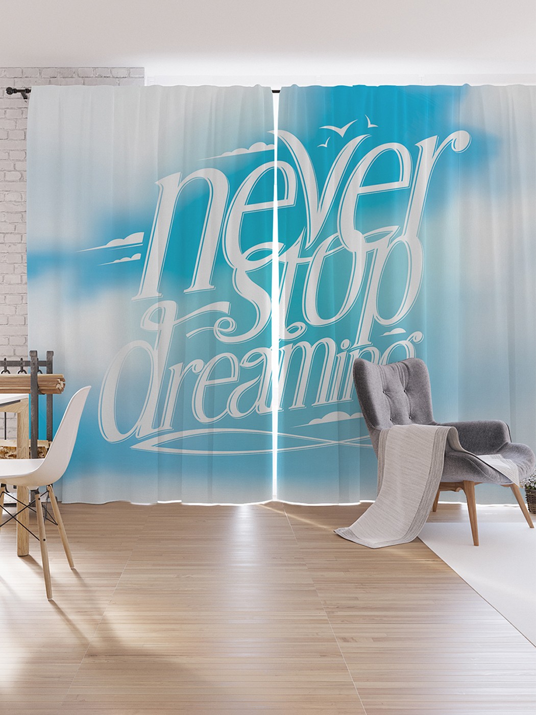 

Шторы под лён JoyArty "Стремись к мечте", серия Oxford DeLux, 340х265 см, Стремись к мечте