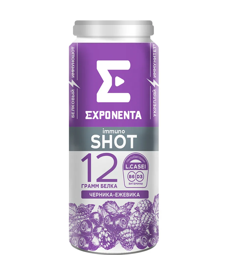 

Напиток кисломолочный Exponenta Immuno shot черника и ежевика, обезжиренный, 100 г