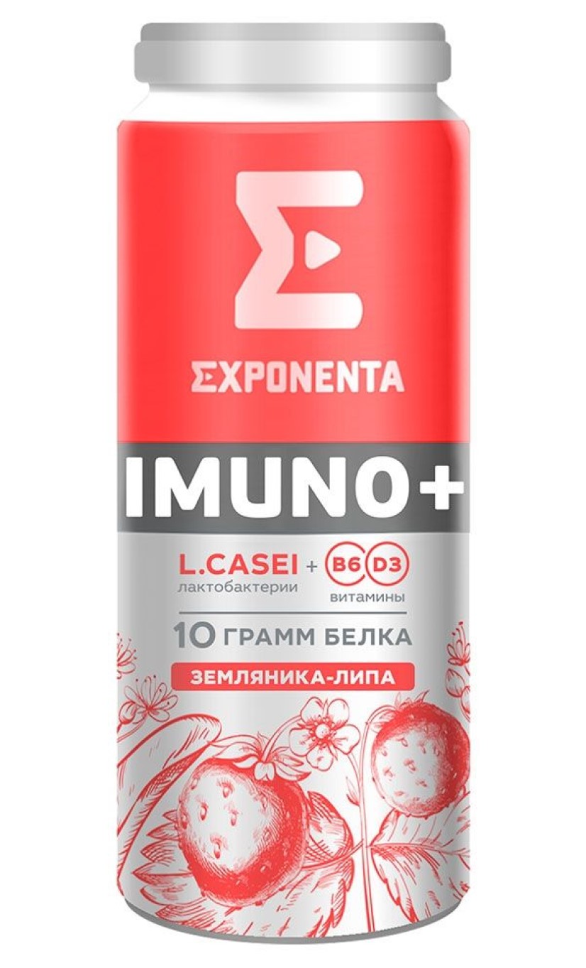 

Напиток кисломолочный Exponenta Immuno shot земляника и липа, обезжиренный, 100 г