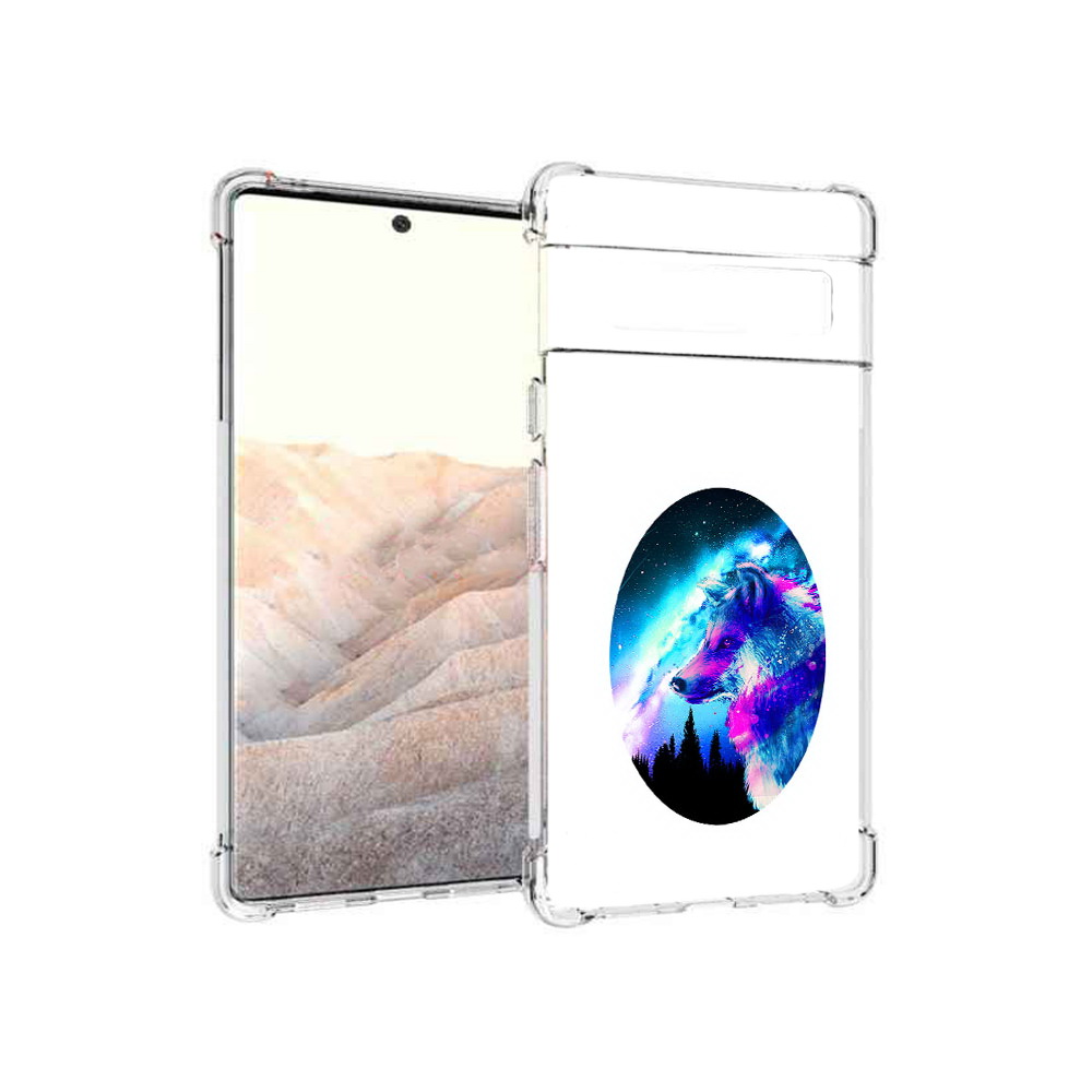 

Чехол MyPads Tocco для Google Pixel 6 Pro голубой волк, Прозрачный, Tocco