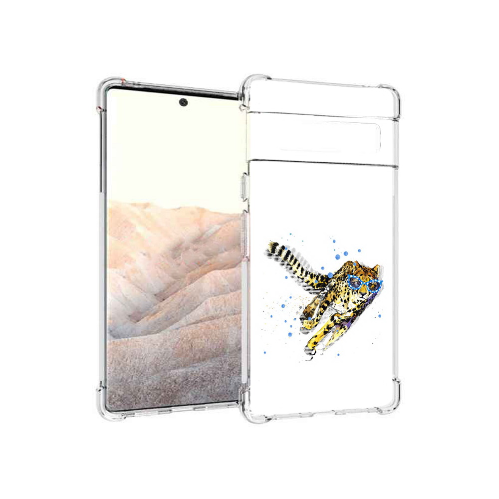 

Чехол MyPads Tocco для Google Pixel 6 Pro гепард в очках, Прозрачный, Tocco
