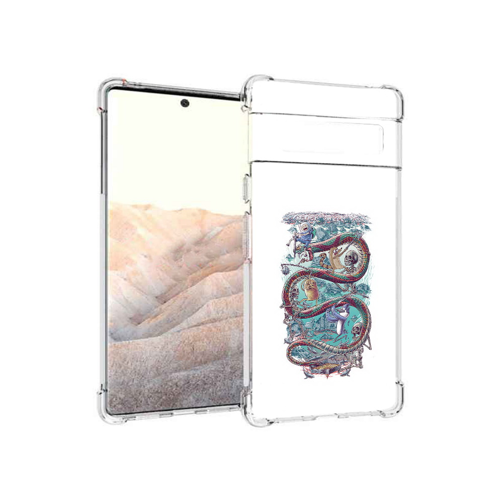 

Чехол MyPads Tocco для Google Pixel 6 Pro время приключений страшилка, Прозрачный, Tocco