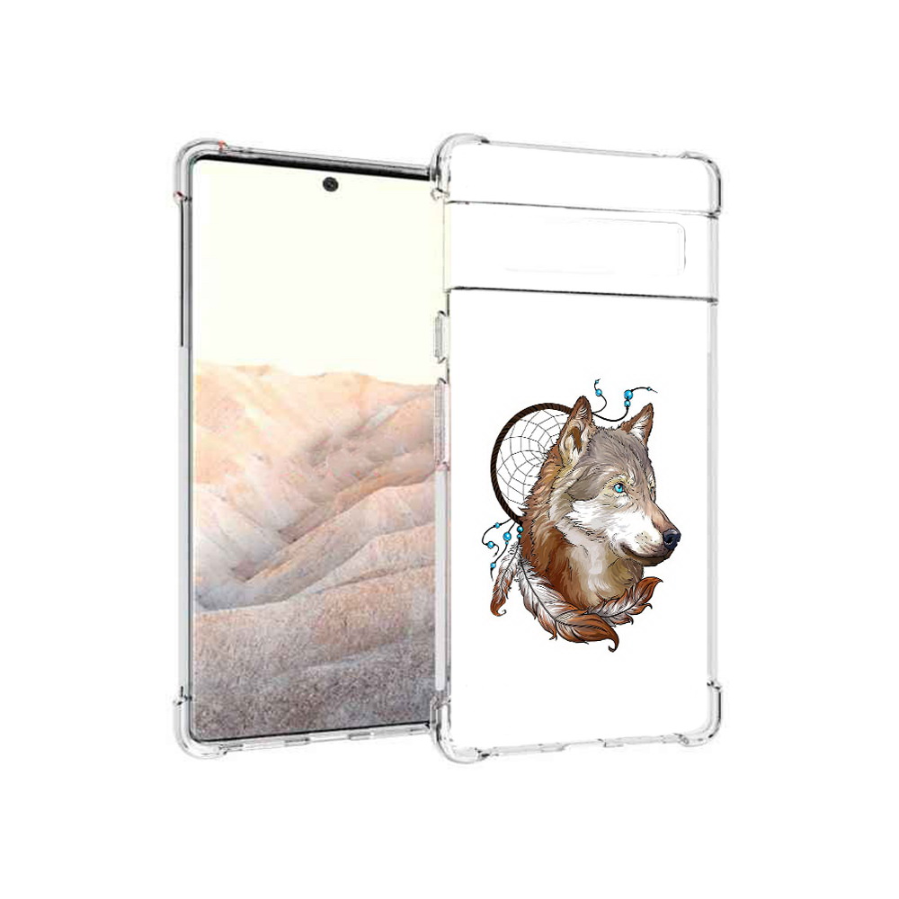 

Чехол MyPads Tocco для Google Pixel 6 Pro волк и ловец снов, Прозрачный, Tocco