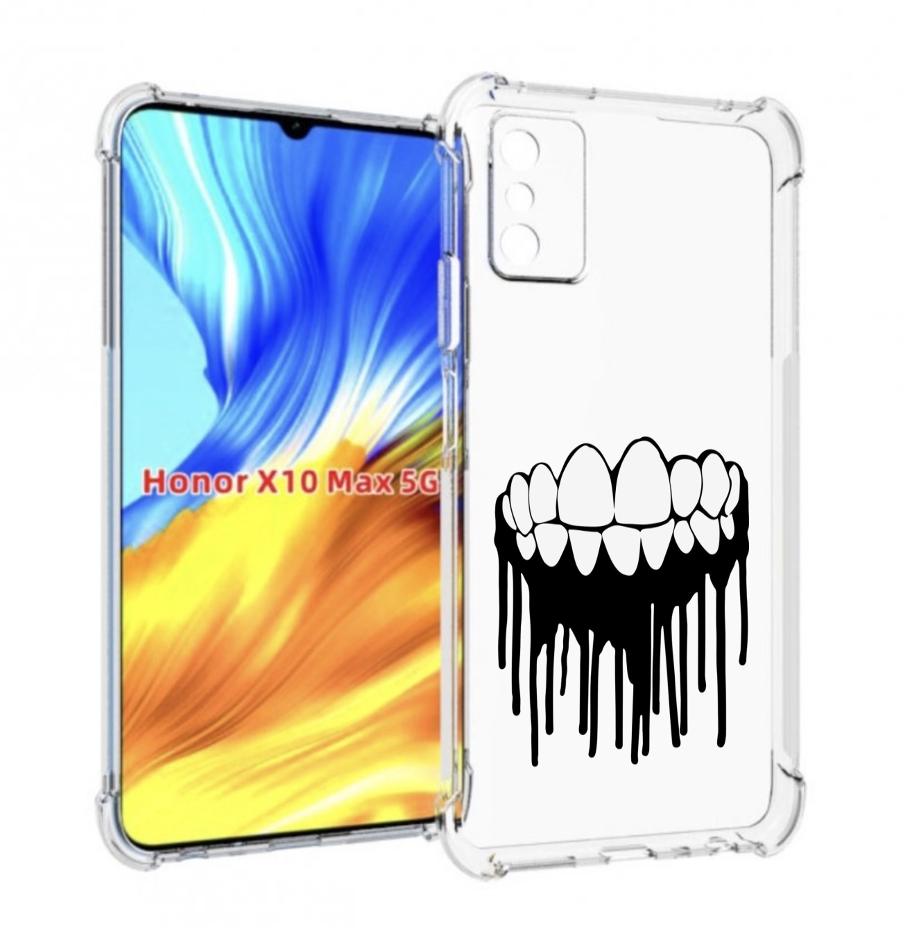 

Чехол MyPads зубы для Honor X10 Max, Прозрачный, Tocco