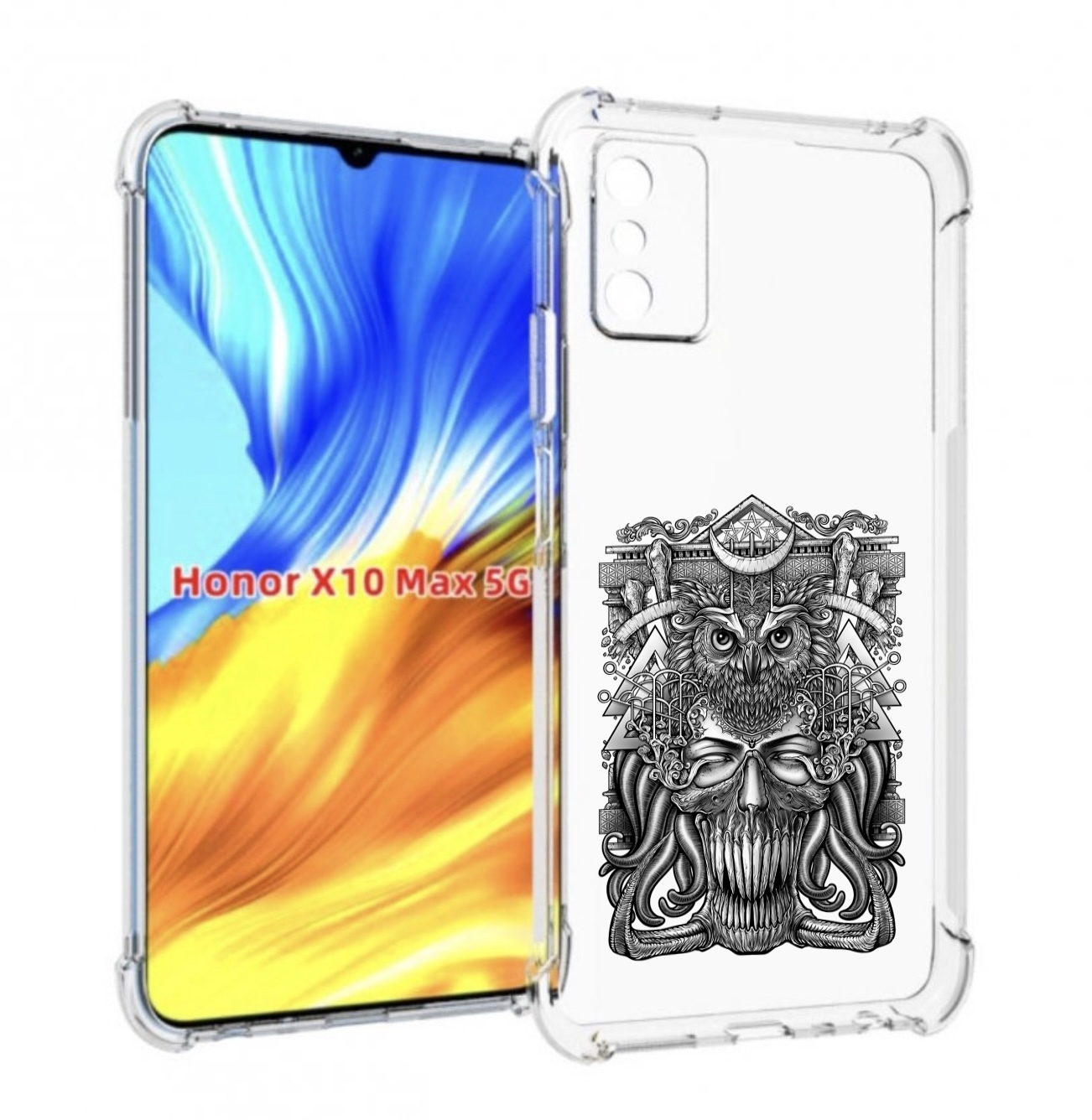 

Чехол MyPads зубастая сова для Honor X10 Max, Прозрачный, Tocco