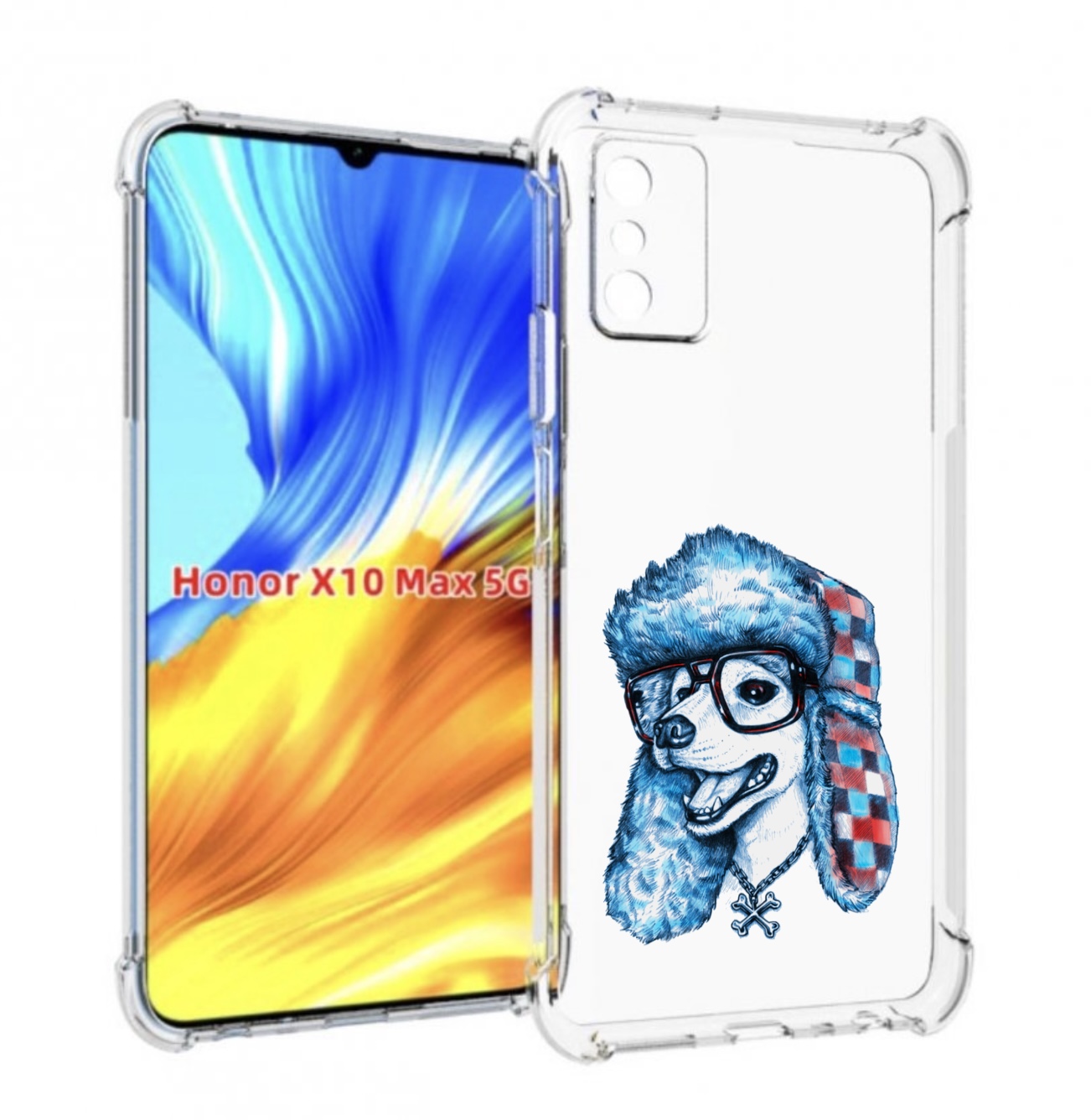 

Чехол MyPads зимний пес для Honor X10 Max, Прозрачный, Tocco