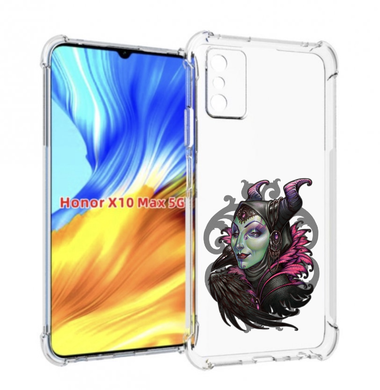 

Чехол MyPads зеленая девушка с вороном для Honor X10 Max, Прозрачный, Tocco