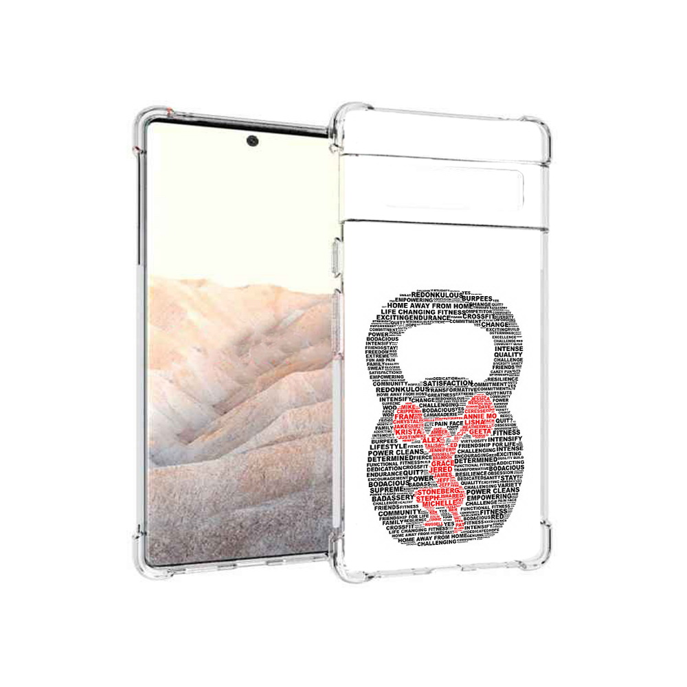 

Чехол MyPads Tocco для Google Pixel 6 Pro бодибилдинг гиря из слов, Прозрачный, Tocco