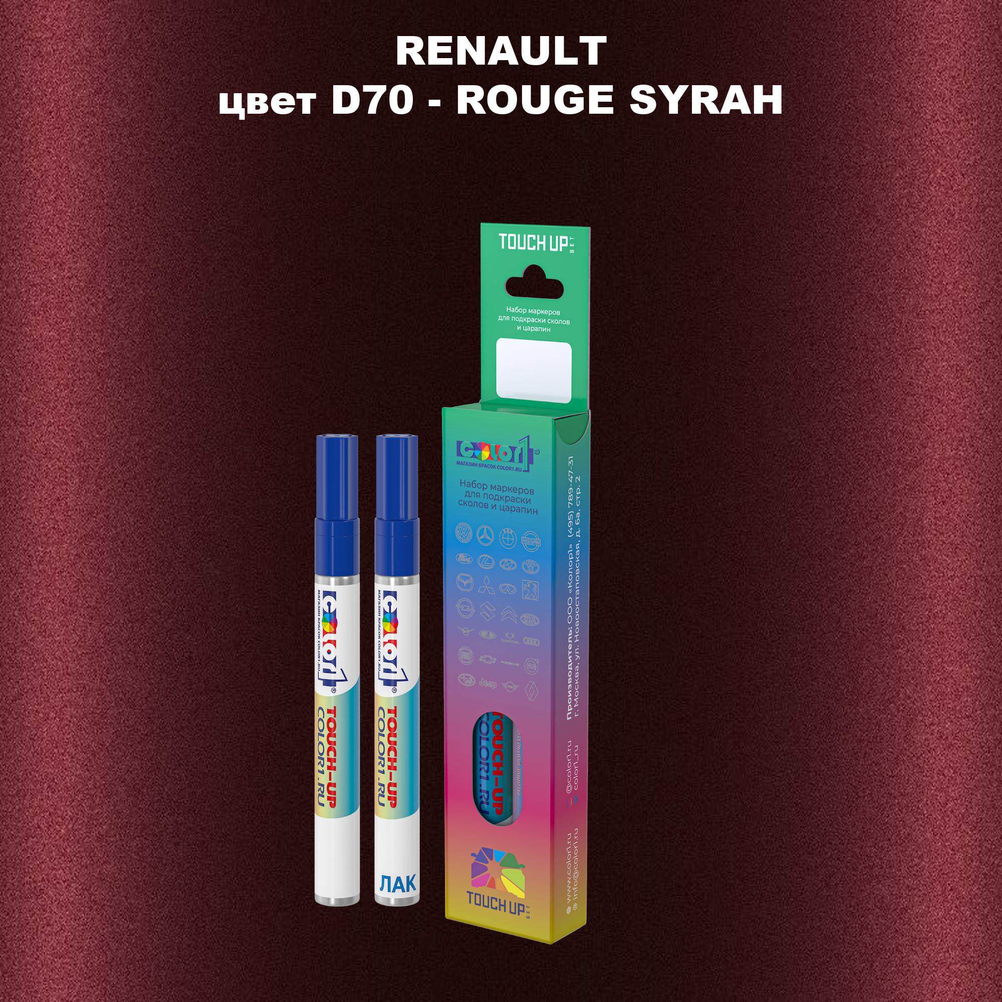 

Маркер с краской COLOR1 для RENAULT, цвет D70 - ROUGE SYRAH, Прозрачный