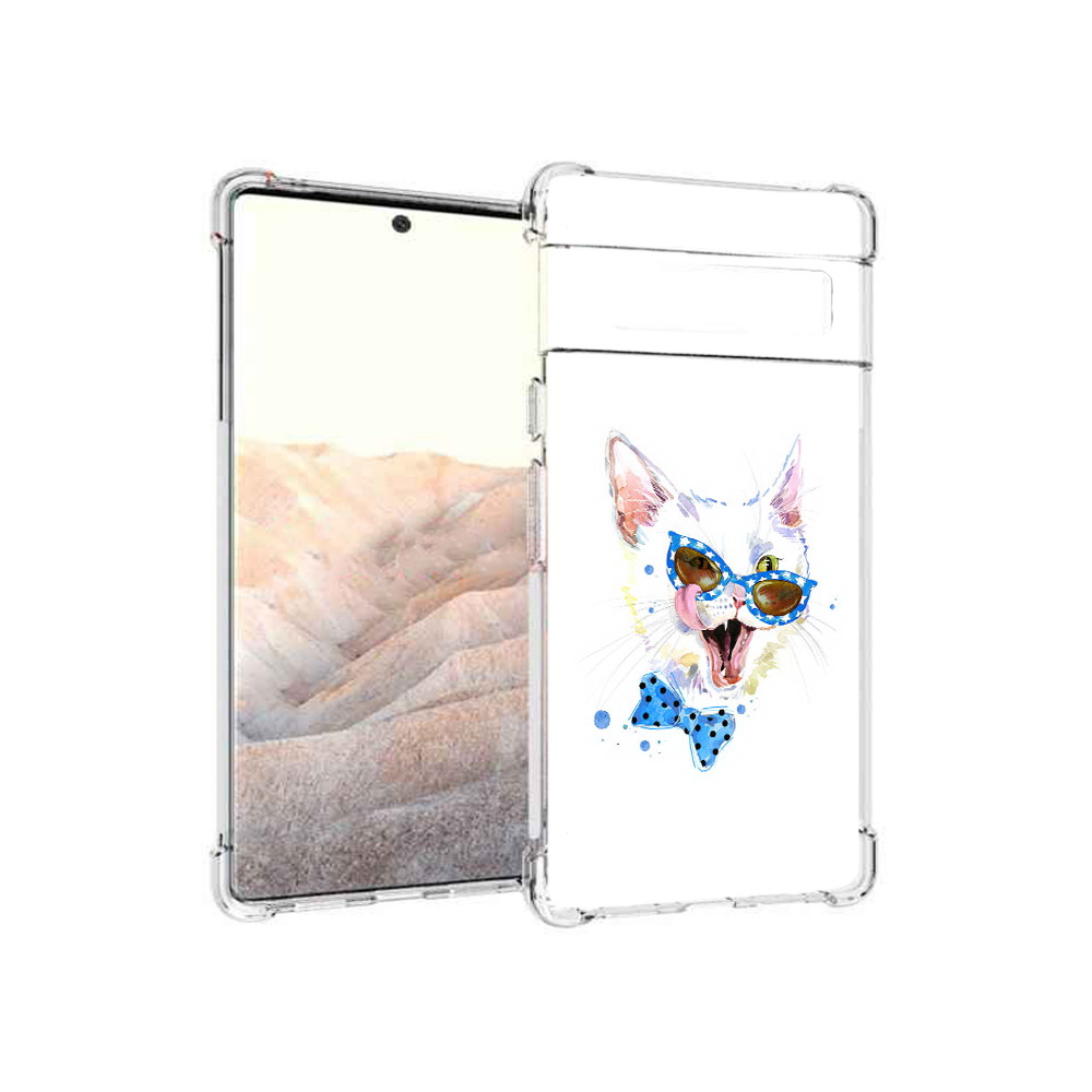 

Чехол MyPads Tocco для Google Pixel 6 Pro белый кот, Прозрачный, Tocco