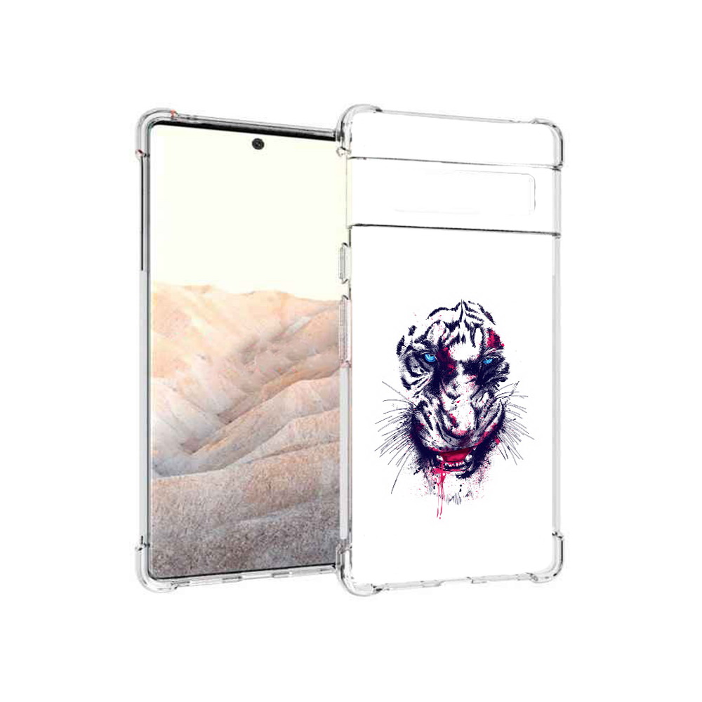 

Чехол MyPads Tocco для Google Pixel 6 Pro безумный тигр, Прозрачный, Tocco