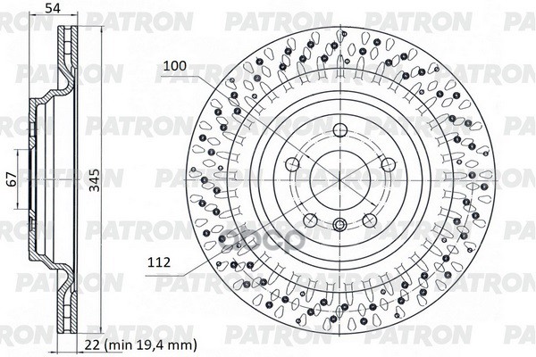 

Диск тормозной зад. MB GL-class (X166) 12-15 (+перф) 1шт