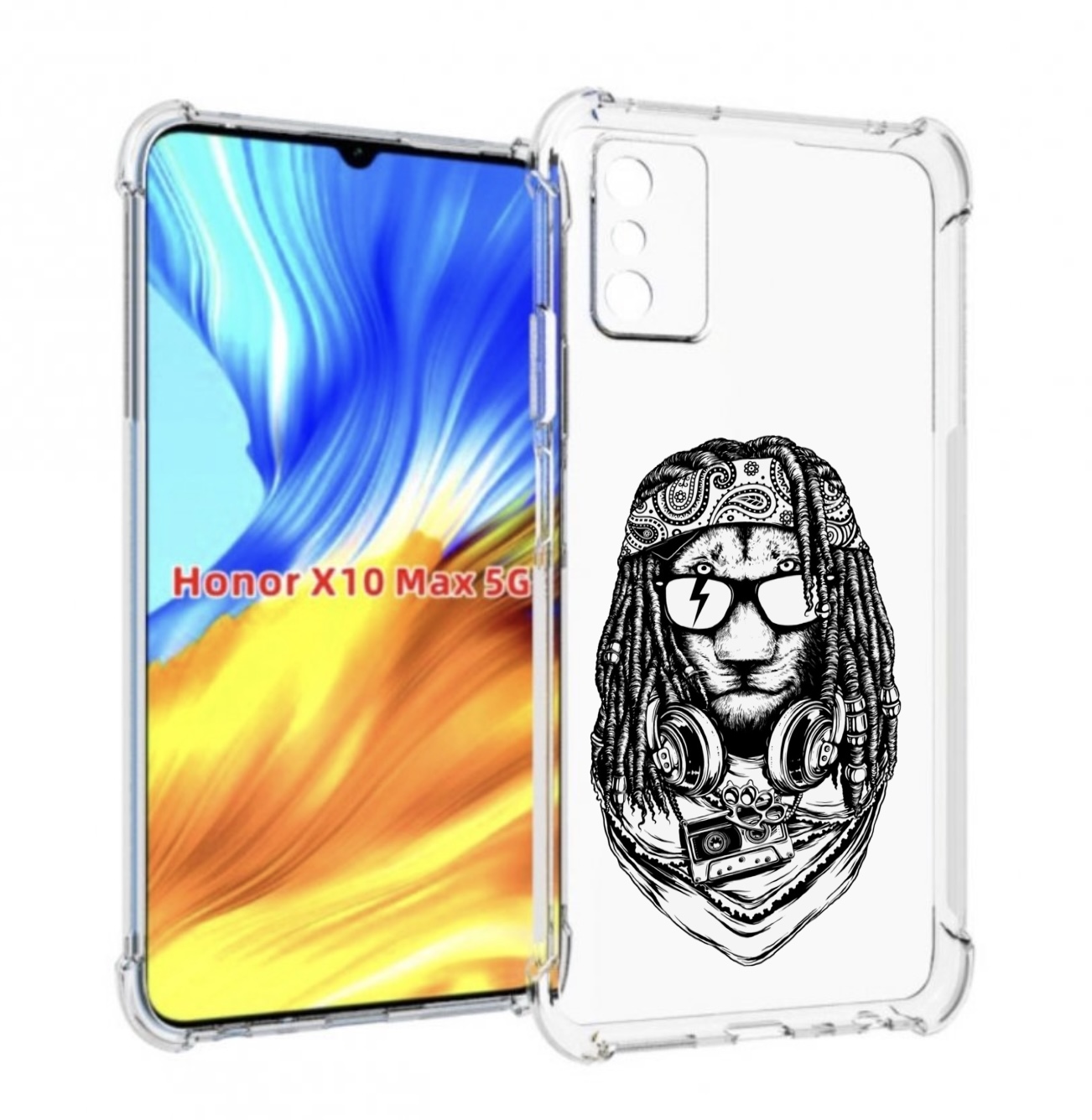 

Чехол MyPads дреды льва для Honor X10 Max, Прозрачный, Tocco