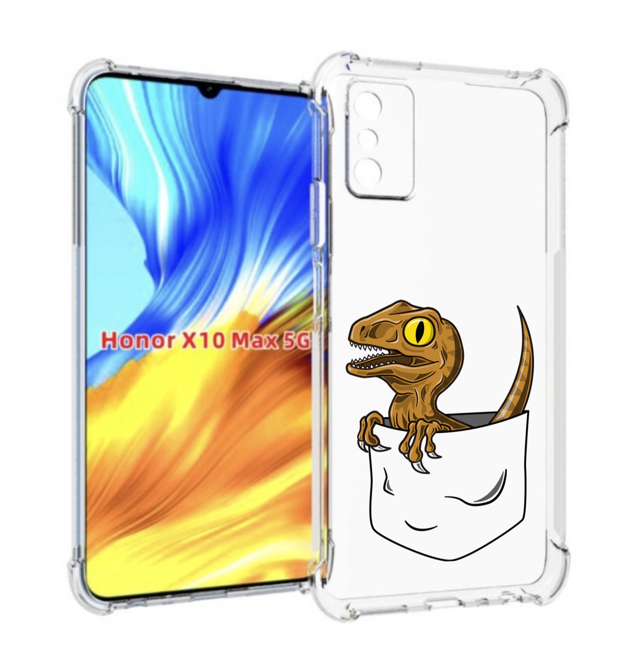 

Чехол MyPads динозавр в кармане для Honor X10 Max, Прозрачный, Tocco