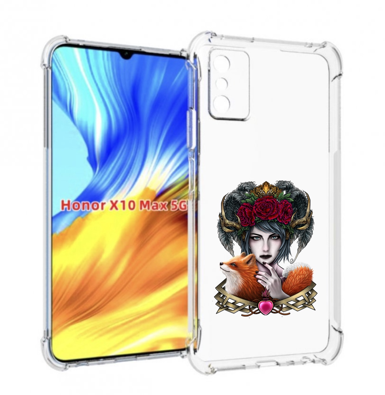 

Чехол MyPads девушка с лисой для Honor X10 Max, Прозрачный, Tocco