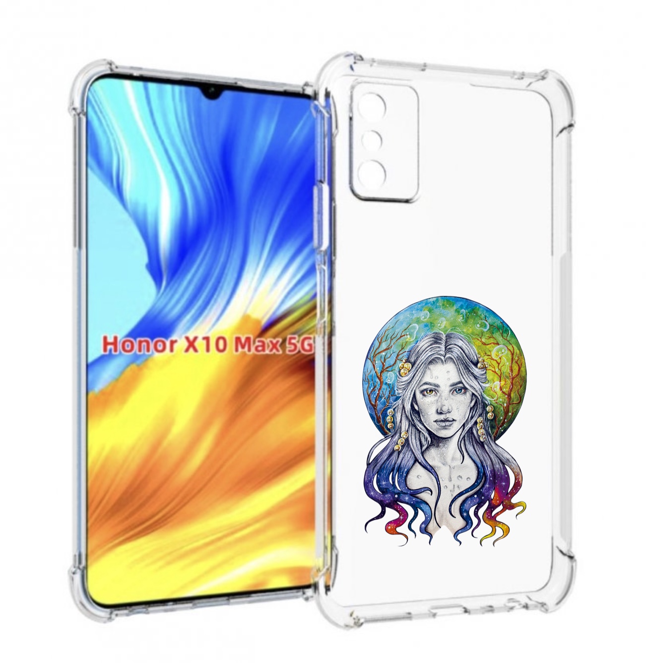

Чехол MyPads девушка с красивыми волосами для Honor X10 Max, Прозрачный, Tocco