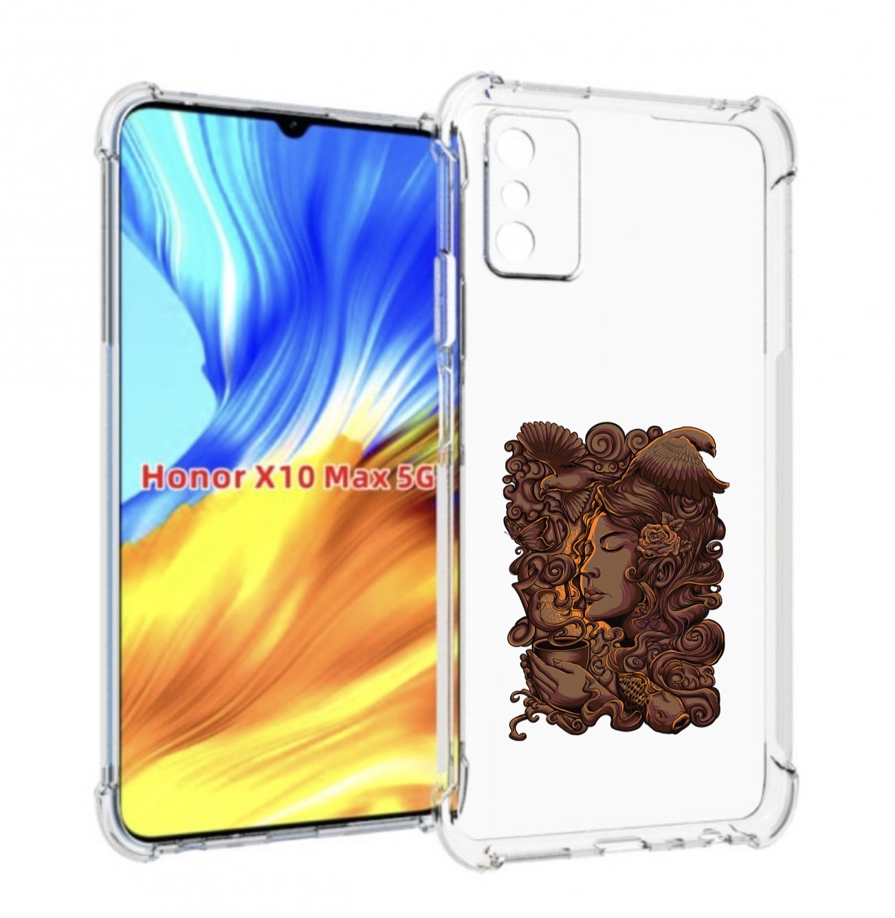 

Чехол MyPads девушка с длинными волосами абстракция для Honor X10 Max, Прозрачный, Tocco