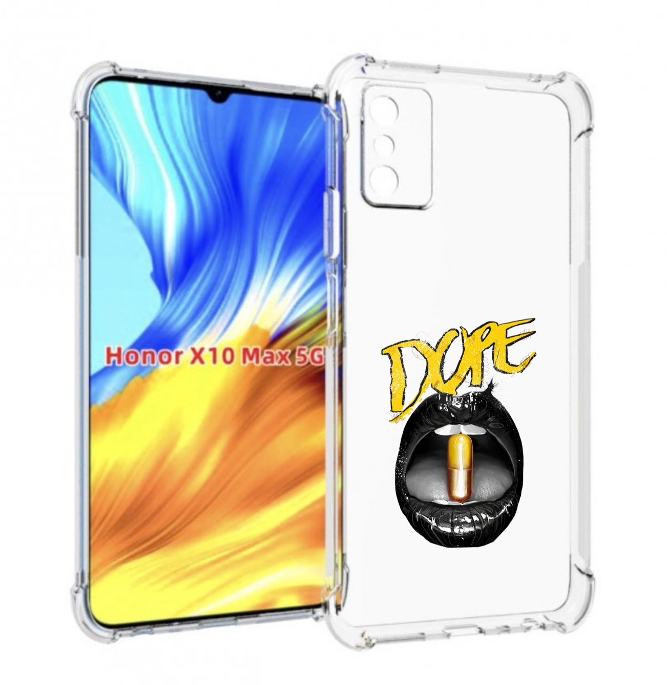 

Чехол MyPads губы для Honor X10 Max, Прозрачный, Tocco
