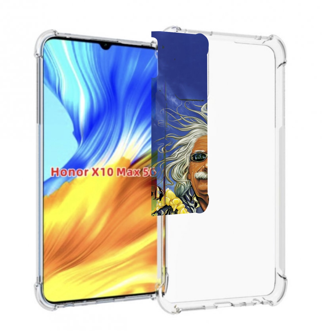 

Чехол MyPads энштейн на отдыхе для Honor X10 Max, Прозрачный, Tocco