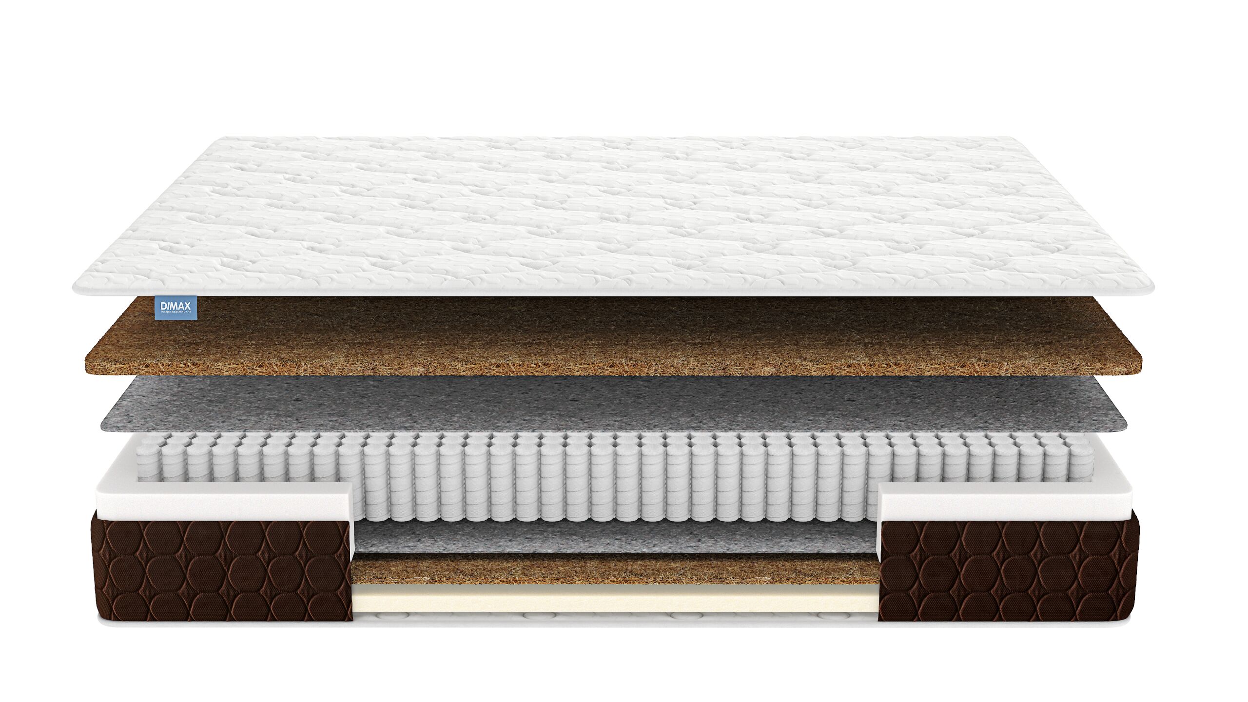 

Матрас Dimax Мега Лайт Хард 165х195, Бежевый;белый;серый;серебристый, Мега Лайт Хард