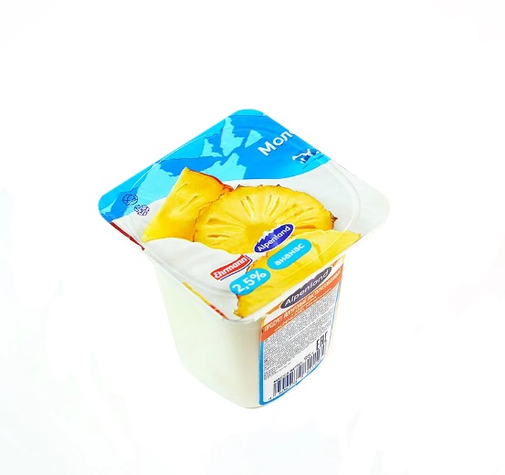 Йогуртный продукт Alpenland ананас-апельсин 2,5% бзмж 95 г