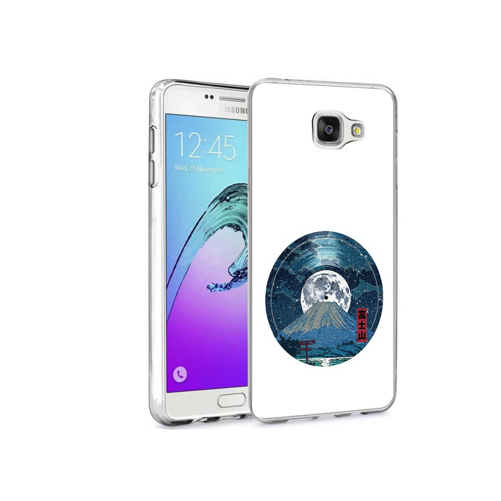 

Чехол MyPads Tocco для Samsung Galaxy A9 Pro нарисованная виниловая гора с луной, Прозрачный, Tocco