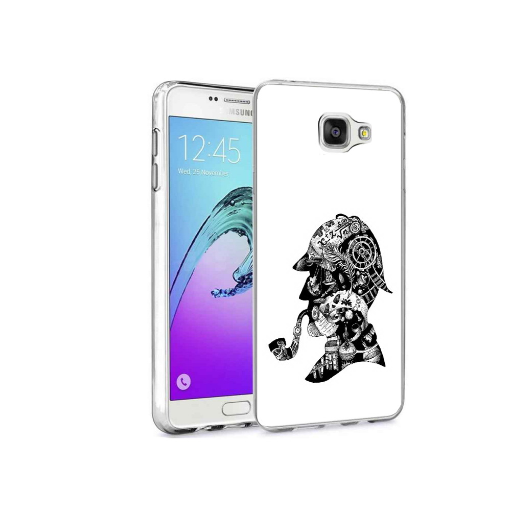 

Чехол MyPads Tocco для Samsung Galaxy A9 Pro мужчина с трубкой абстракция, Прозрачный, Tocco