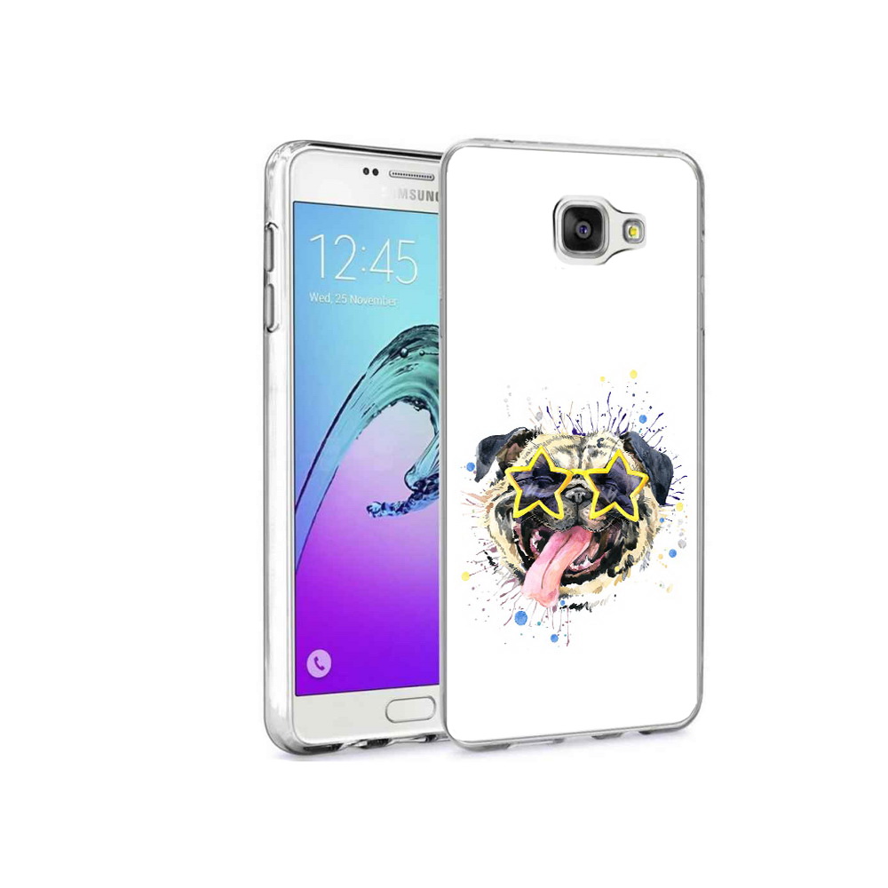 

Чехол MyPads Tocco для Samsung Galaxy A9 Pro мопс боксер (PT52968.556.482), Прозрачный, Tocco