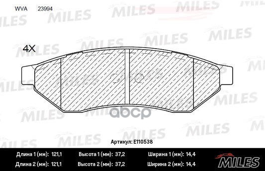 фото Колодки тормозные задние (смесь semi-metallic) chevrolet epica 05-/evanda 02-/magnus 99- ( miles