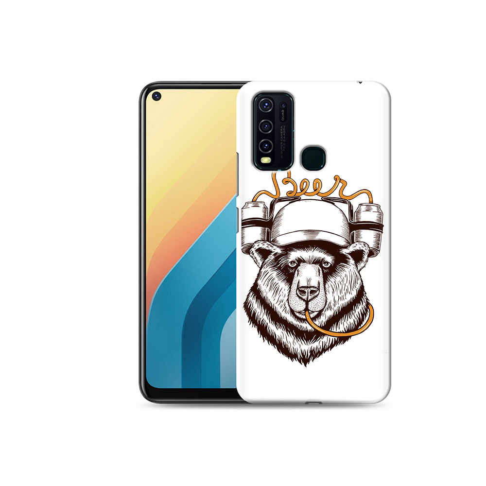 

Чехол MyPads Tocco для Vivo Y30 пивной медведь (PT149334.437.538), Прозрачный, Tocco