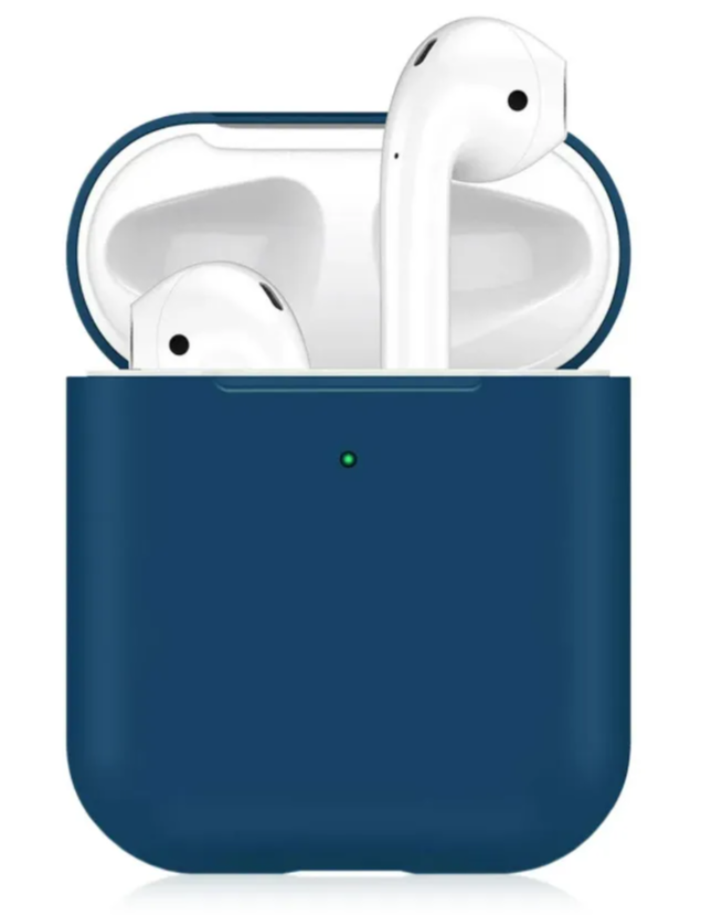 

Чехол силиконовый для Airpods 1/Airpods 2 case, темно-синий