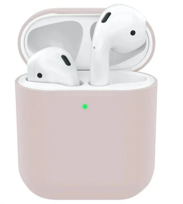 

Чехол силиконовый для Airpods 1/Airpods 2 case, розовый песок