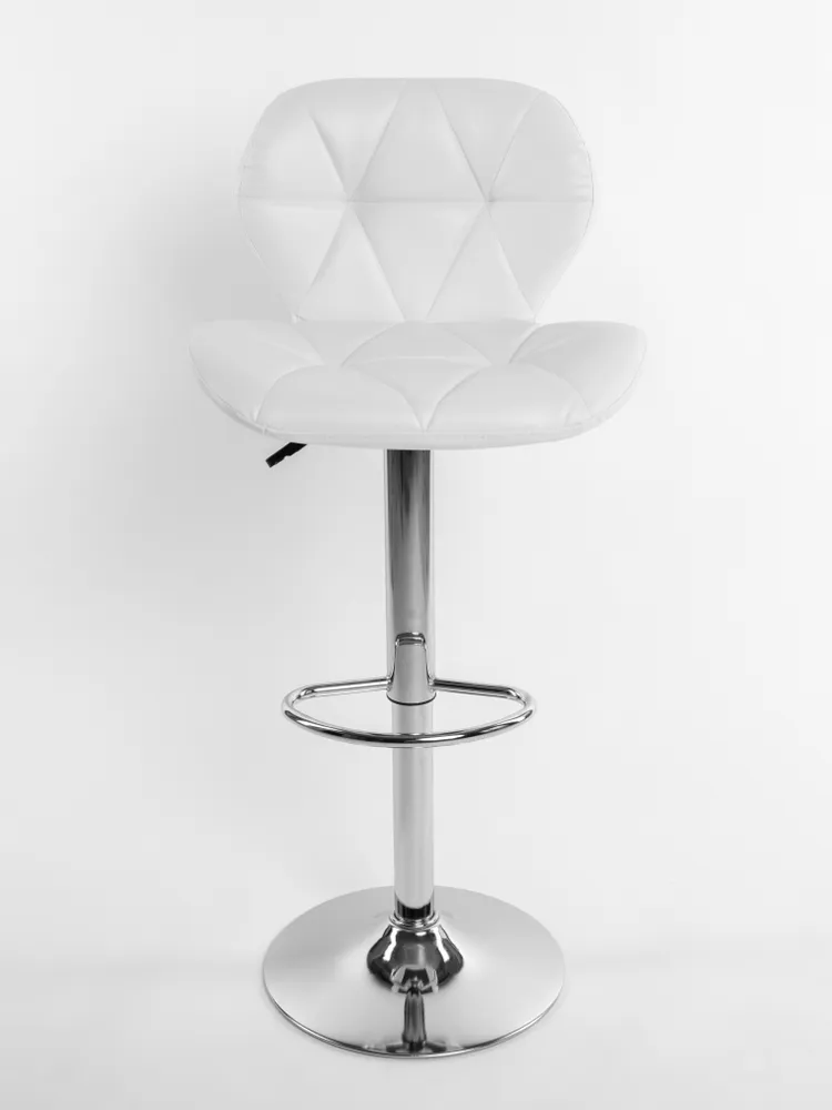 Стул барный Masscomplekt Ракушка белый/серебристый