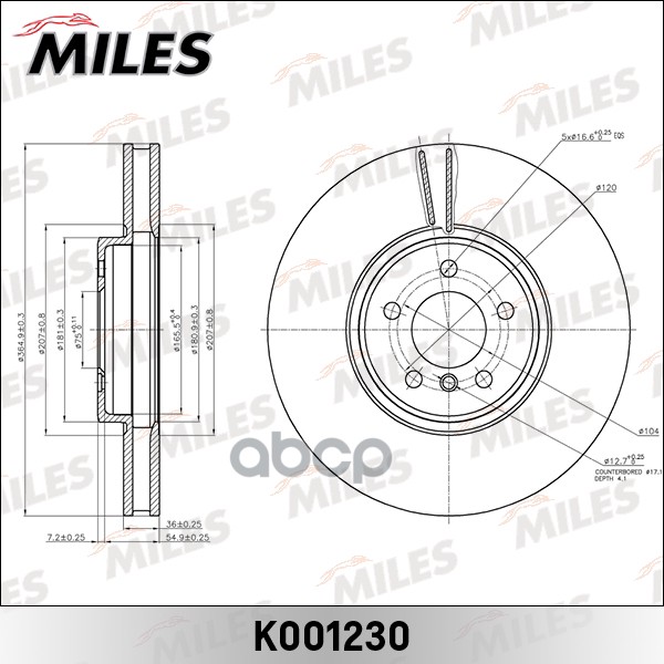 

Диск Тормозной Передний D365мм. Bmw X5 E70/X6 E71 (Trw Df6408s) K001230 Miles арт. K001230