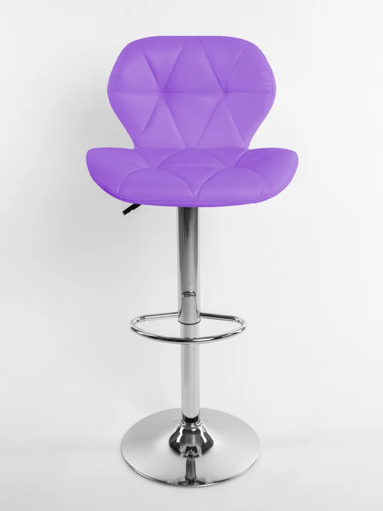 Стул барный Masscomplekt Ракушка сиреневый/серебристый