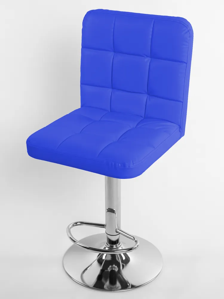 Стул барный Masscomplekt Ирис синий/серебристый