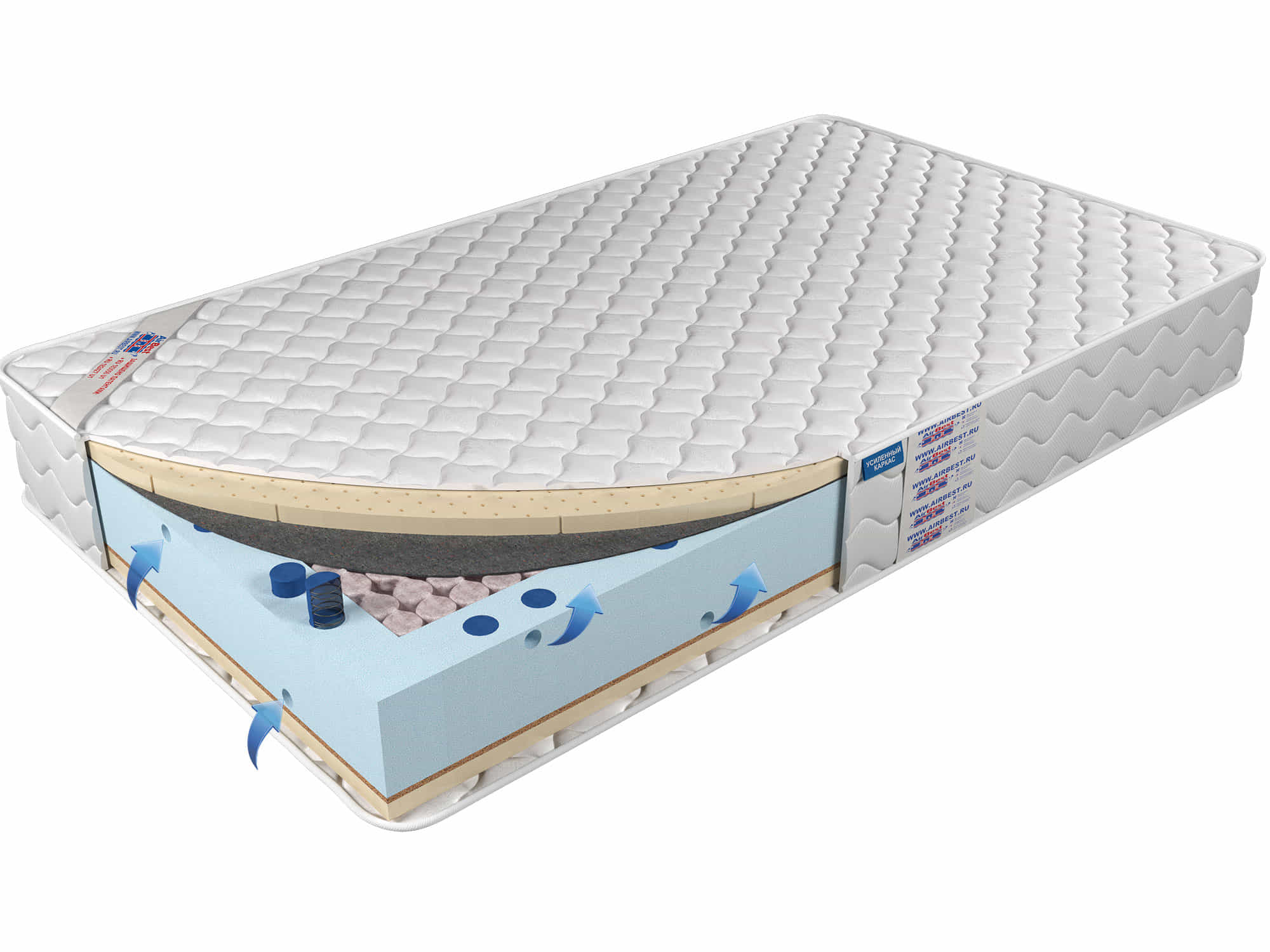 

Матрас Airbest Wow s1000 180x190x23, Белый, Матрас Airbest Wow s1000
