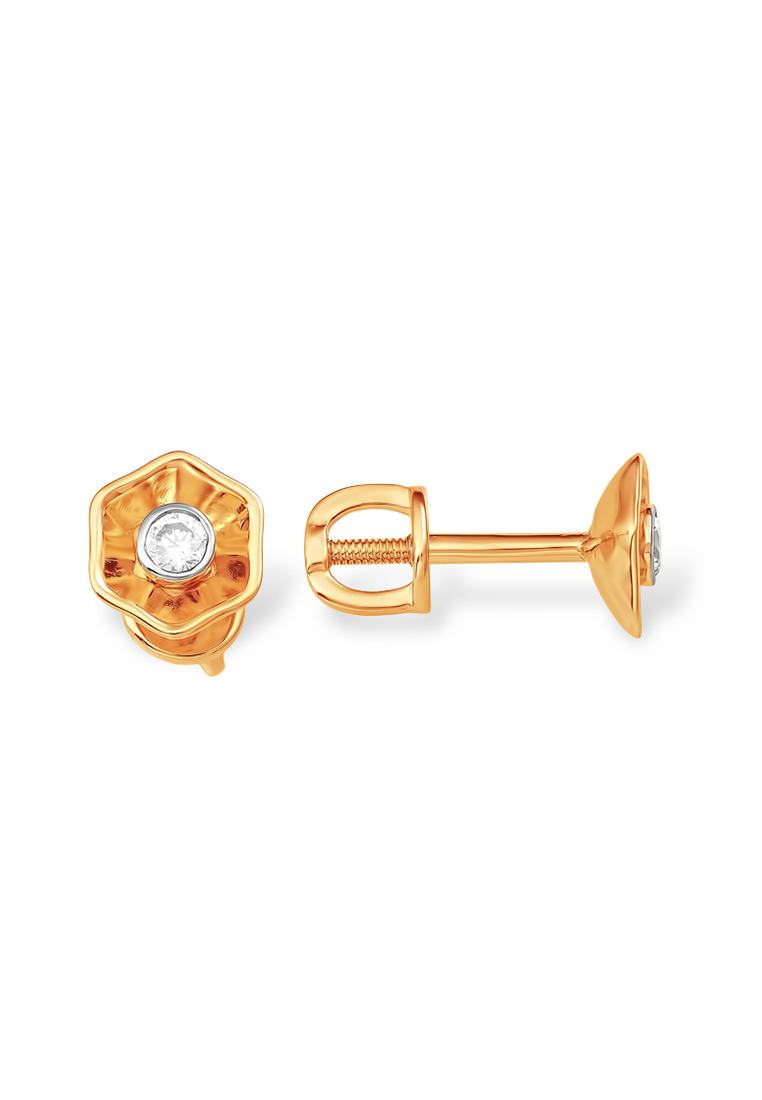 

Серьги из желтого золота с фианитом Kari Jewelry С13215515, С13215515