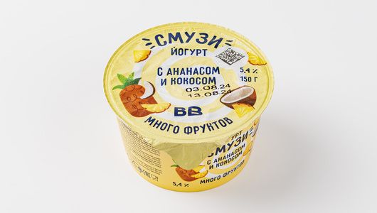 

Йогурт ВкусВилл Смузи ананас-кокос 5,4% 150 г