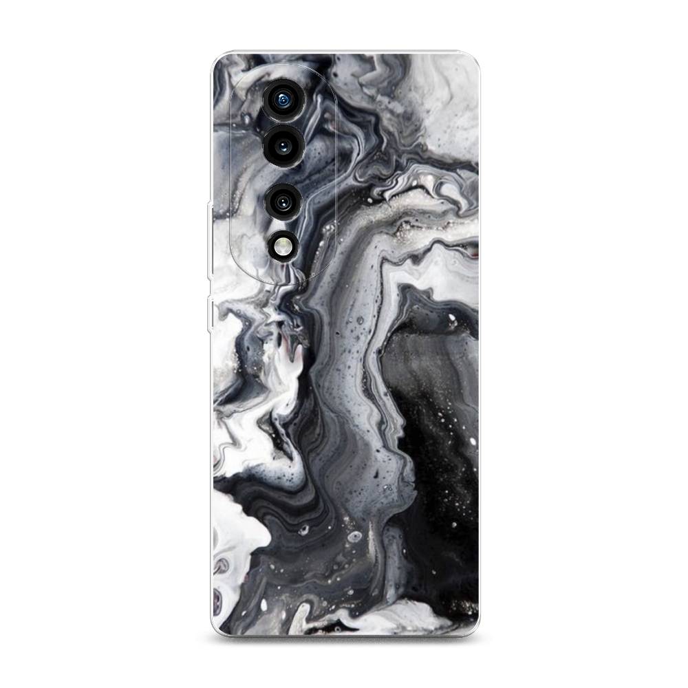 

Силиконовый чехол "Бело-черные сложные полосы" на Honor 70 Pro, 6108350-3